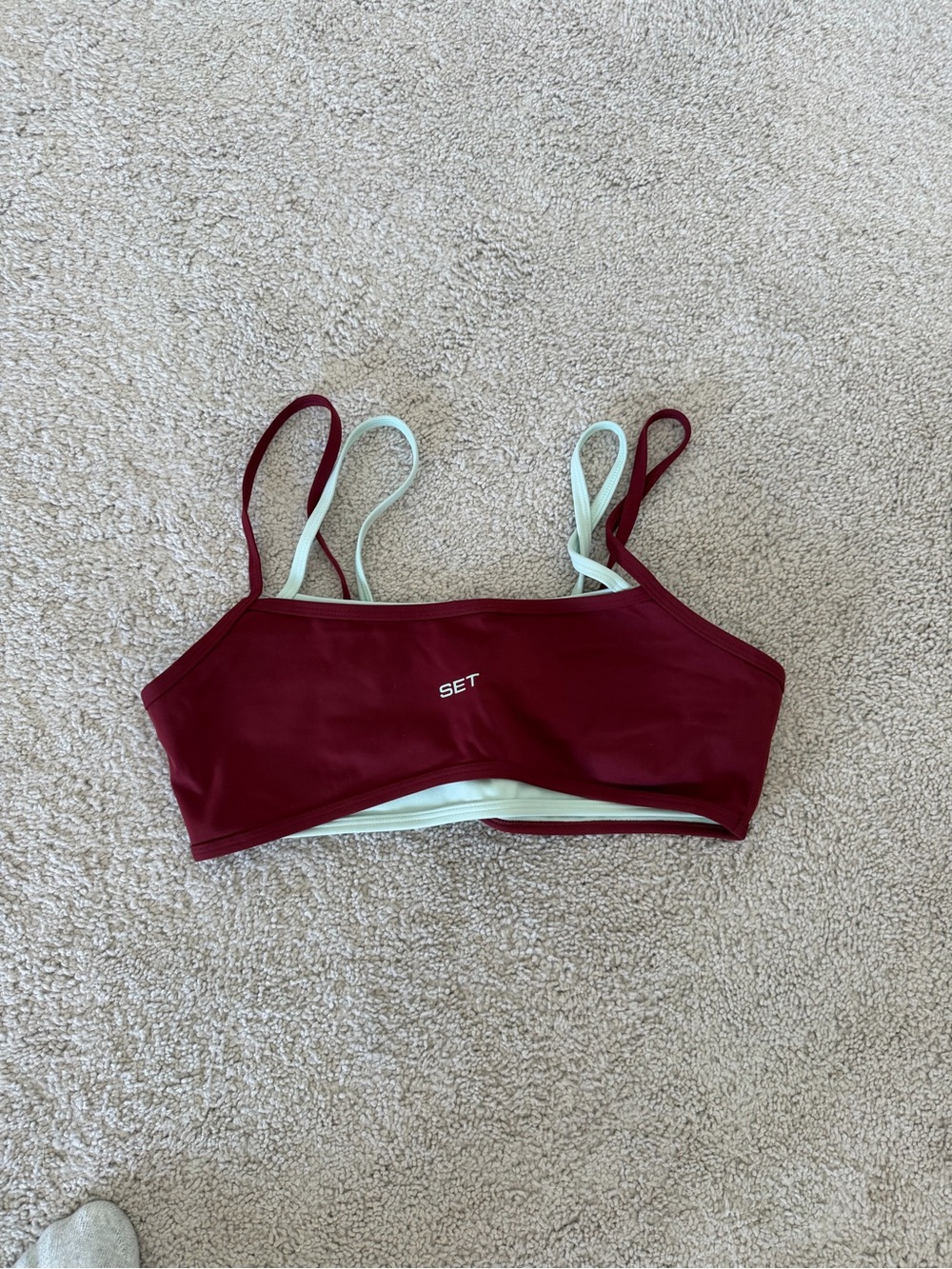 Women's Burgundy Double-Strap Bra